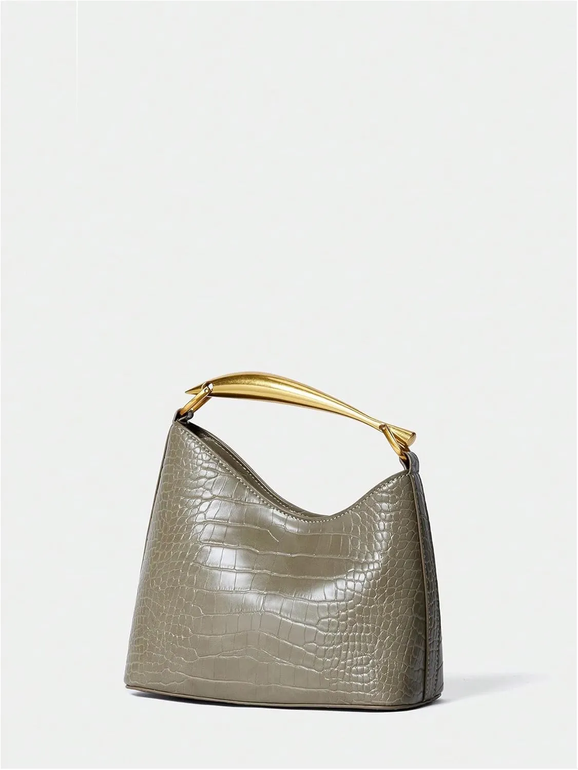 Milumia Women‘s Crocodile Print Top Handle Satchel Handbags Asymmetrical Shoulder Bags