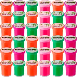 Mini Noise Putty Slime - (Pack of 48) Slime Party Favors Sludge for Kids All Ages, Boys & Girls, Bulk Neon Silly Noise Putty for Goodie Bag Party Supplies, Stocking Stuffers