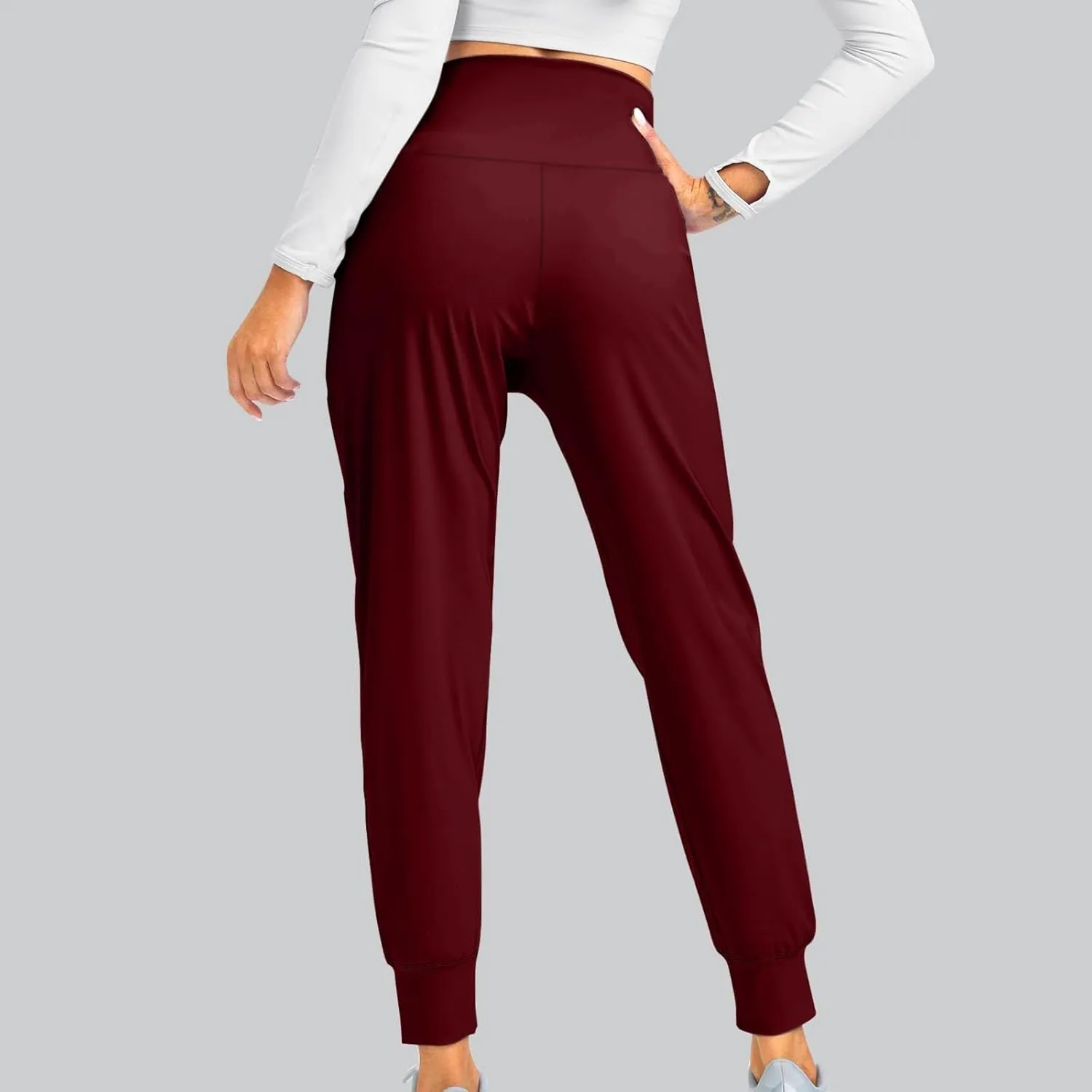 Miyaomn Casual Yoga Joggers for Women High Waisted Athletic Workout Sweatpants Tapered Active Comfy Lounge Pants with Pockets