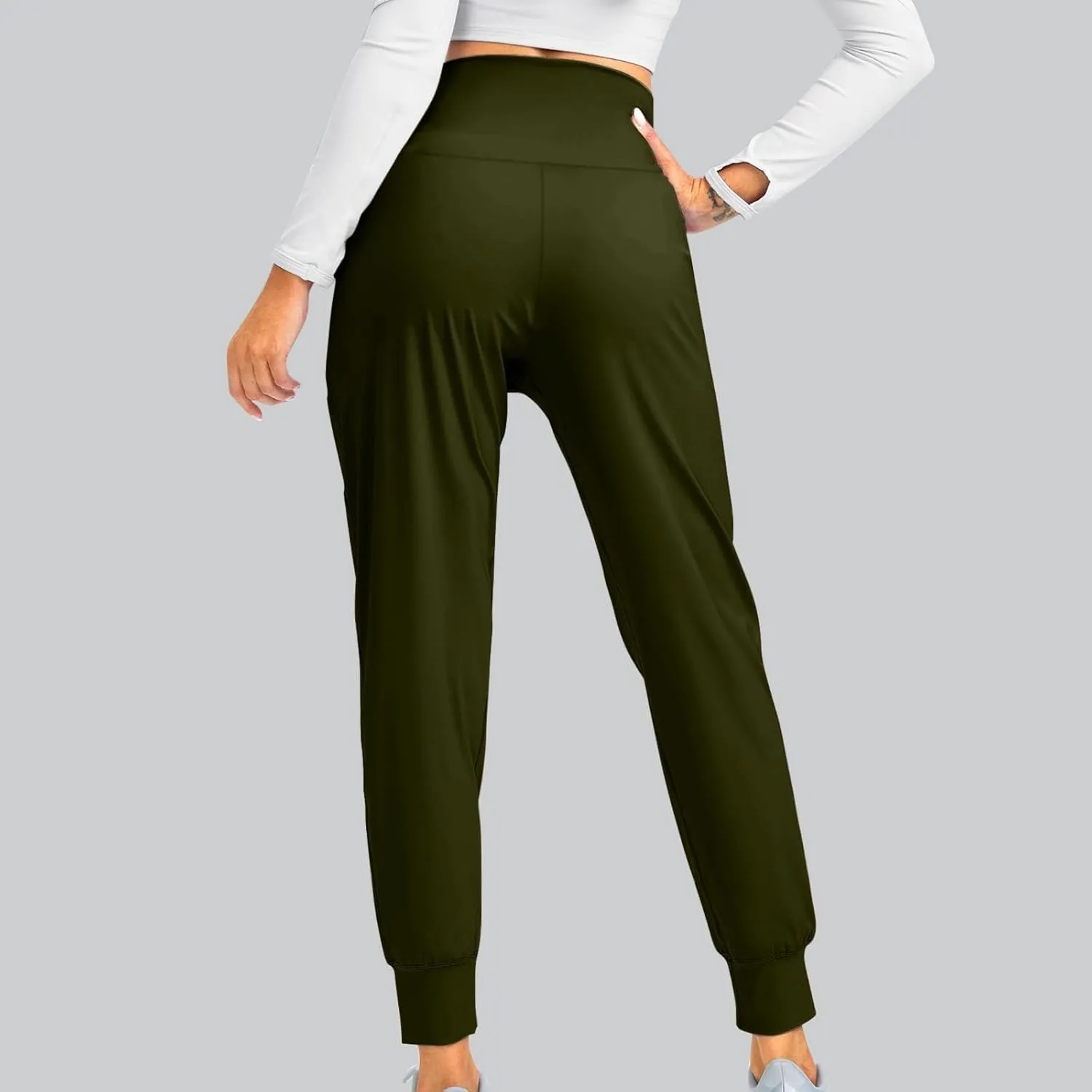 Miyaomn Casual Yoga Joggers for Women High Waisted Athletic Workout Sweatpants Tapered Active Comfy Lounge Pants with Pockets