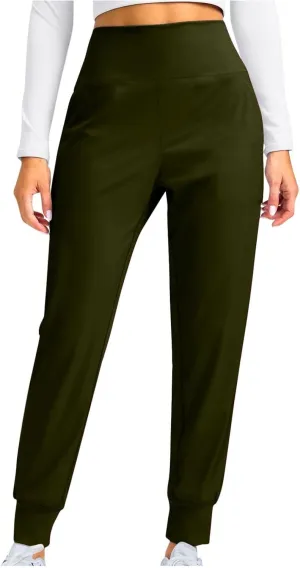 Miyaomn Casual Yoga Joggers for Women High Waisted Athletic Workout Sweatpants Tapered Active Comfy Lounge Pants with Pockets