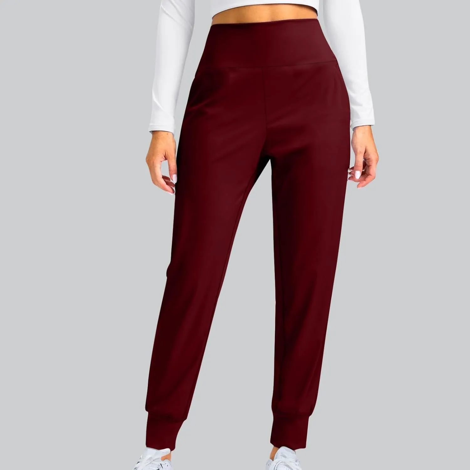 Miyaomn Casual Yoga Joggers for Women High Waisted Athletic Workout Sweatpants Tapered Active Comfy Lounge Pants with Pockets
