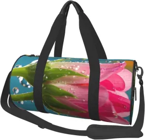 modern floral (1) Print Round Large Capacity Travel Luggage Bags,Men's and Women's Hand-Held Travel Clothing Bags