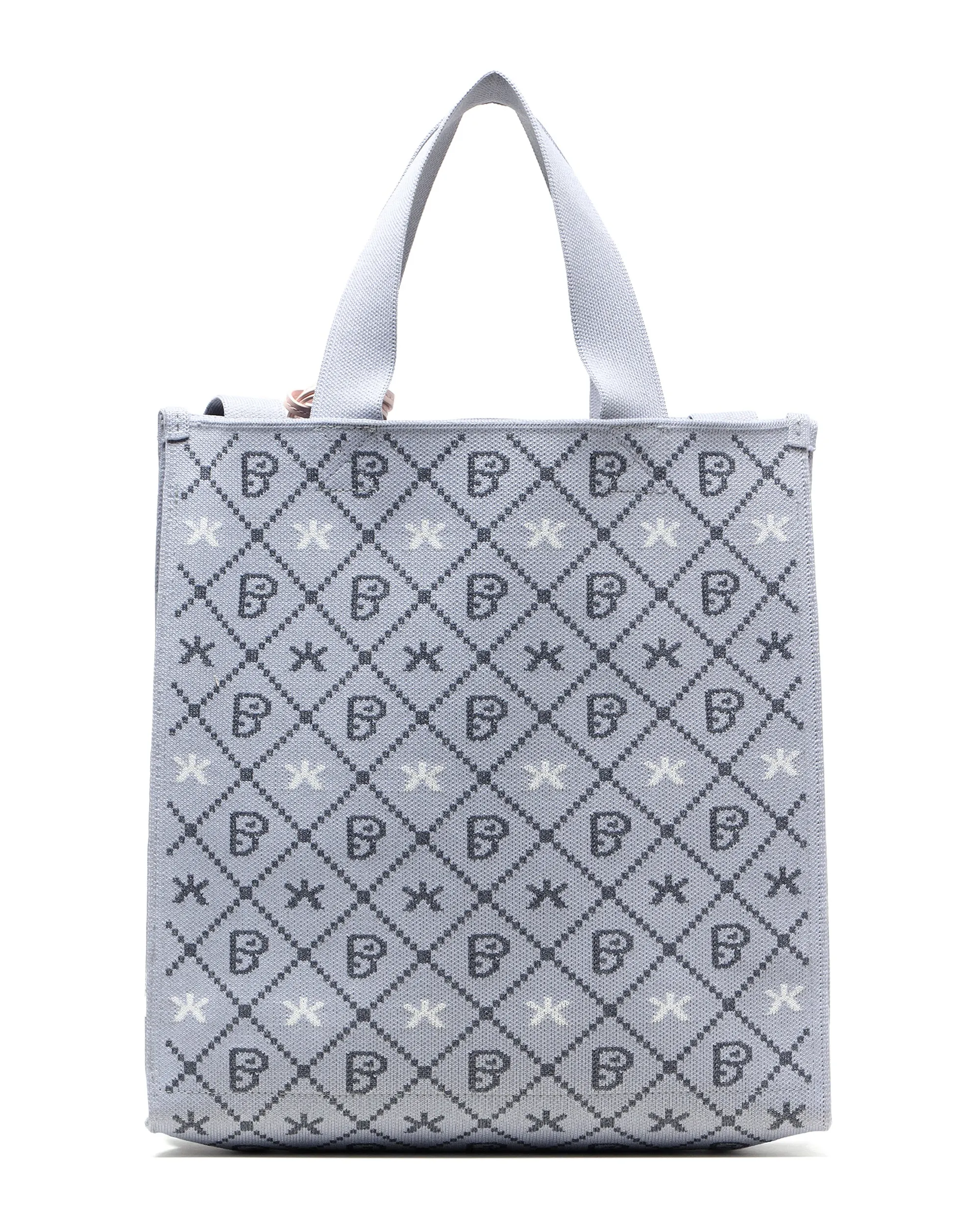 Monogram knit shopper bag