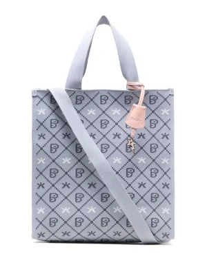Monogram knit shopper bag