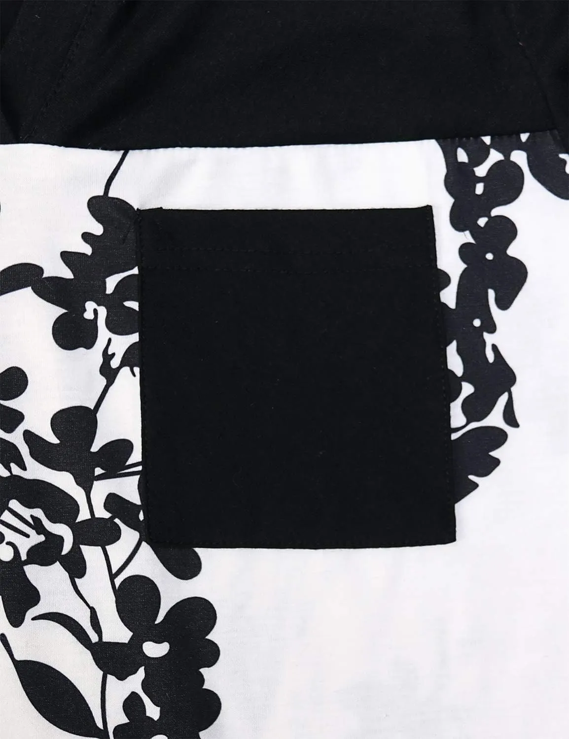 MOQIVGI Womens Short Sleeve Vneck Hi Low Hem Patchwork Tops with Pocket