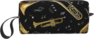 Musical Instruments print Cosmetic Makeup Bags Pouch with Zipper Makeup Bag Travel Cosmetic Bags,Travel Toiletry Case