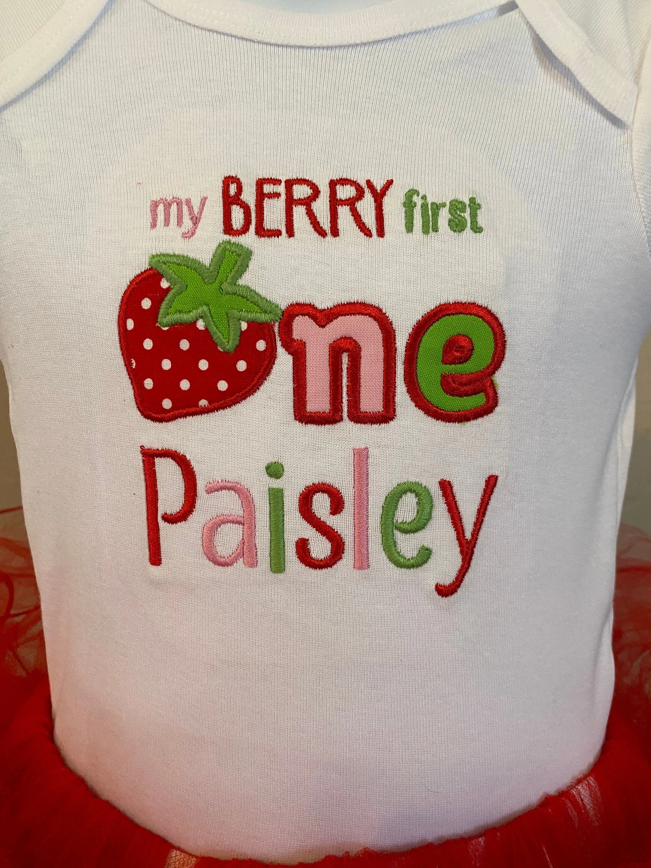 My Berry First One Cupcake Tutu dress birthday outfit  Onesie and tutu set first birthday Strawberry personalized gift applique smash cake