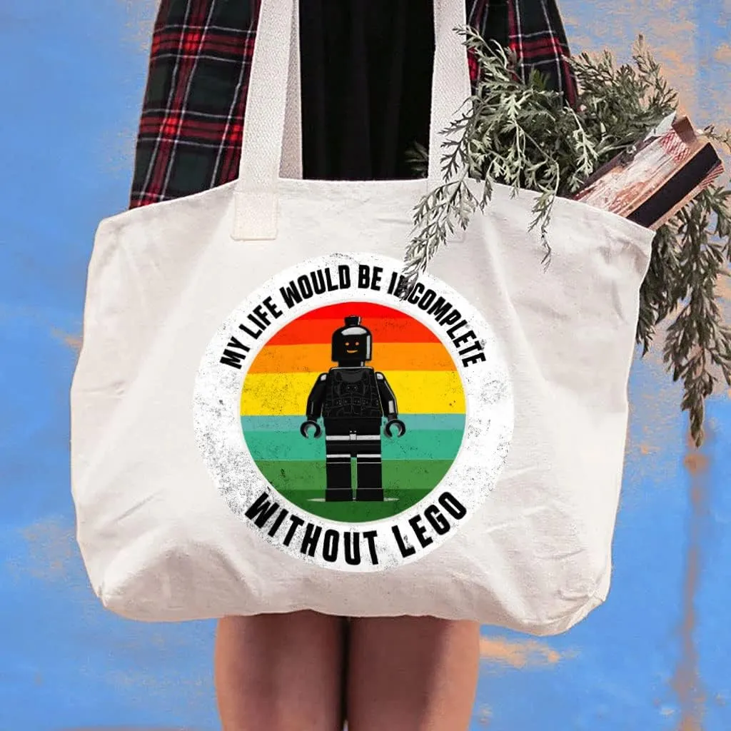 My Life Would Be Incomplete Cotton Canvas Bag - Retro Shopping Bag - Toy Art Tote Bag