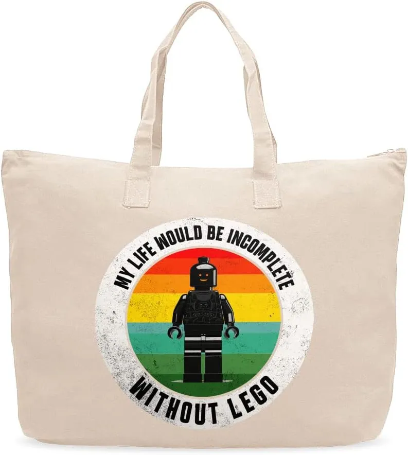 My Life Would Be Incomplete Cotton Canvas Bag - Retro Shopping Bag - Toy Art Tote Bag