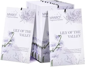 MYARO 12 PCS Lily of The Valley Scented Sachets for Drawer and Closet Fresh Scents, Air Fresheners Long-Lasting Sachets Bags Home Fragrance for Lover