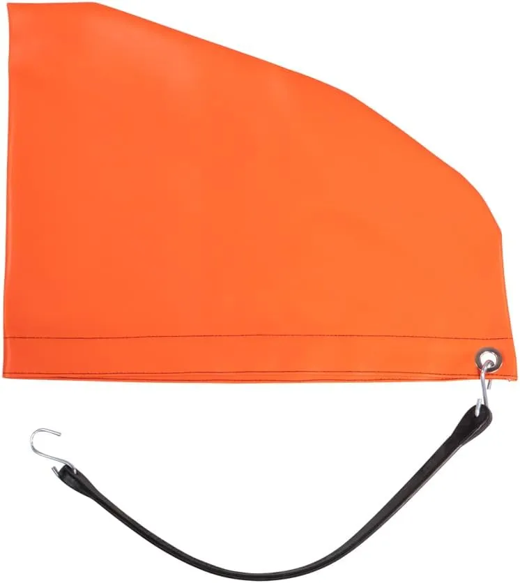 Mytee Products Orange 12" Turbo Saver Exhaust Cover & 21" Rubber Snap Tie w/Hook - Weather Resistant PVC Turbo Cover to Protect Equipment at High Speeds & Excessive Airflow During Transport