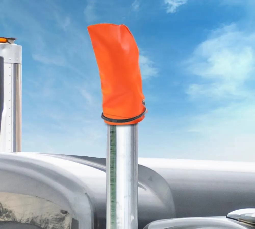 Mytee Products Orange 12" Turbo Saver Exhaust Cover & 21" Rubber Snap Tie w/Hook - Weather Resistant PVC Turbo Cover to Protect Equipment at High Speeds & Excessive Airflow During Transport