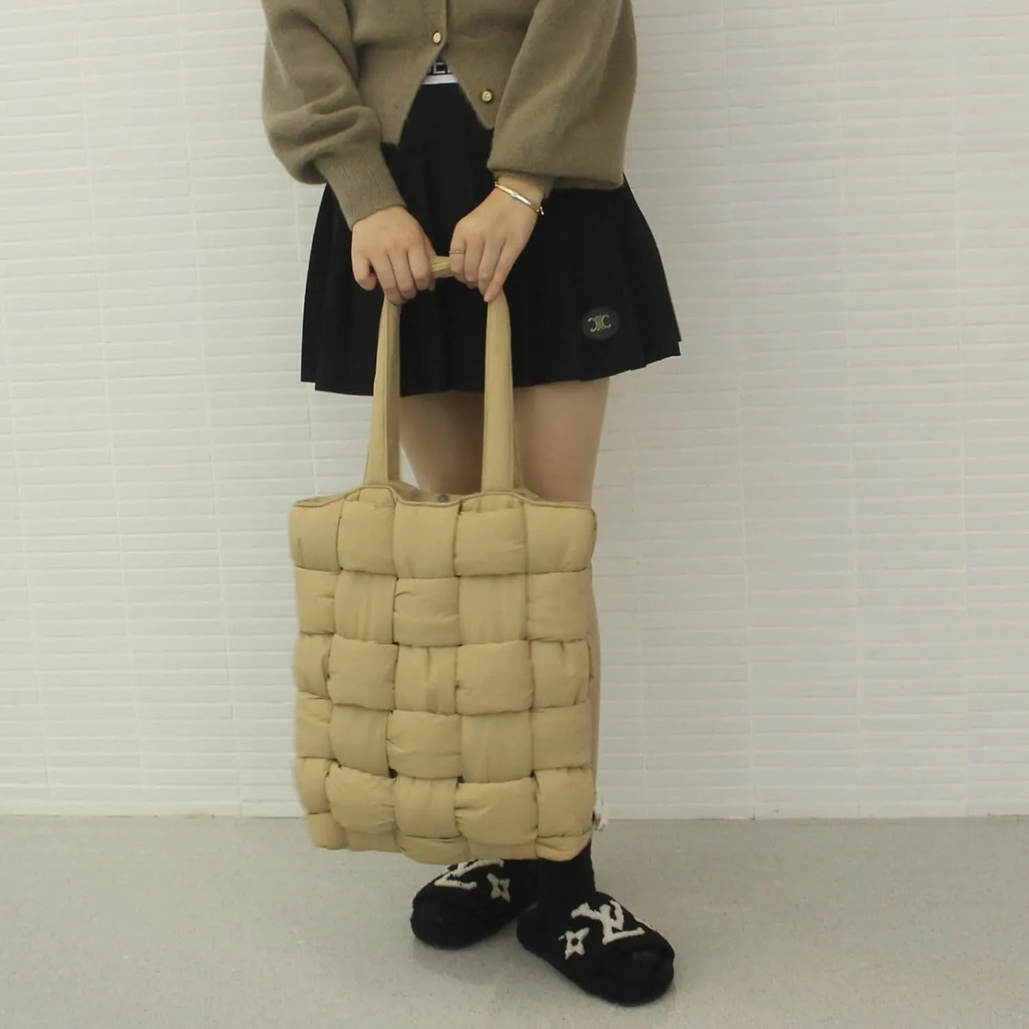 NAARIIAN Shoulder bags for women, Light-weight small puffer purses waterproof, hand-woven puffy bag crossbody handbag