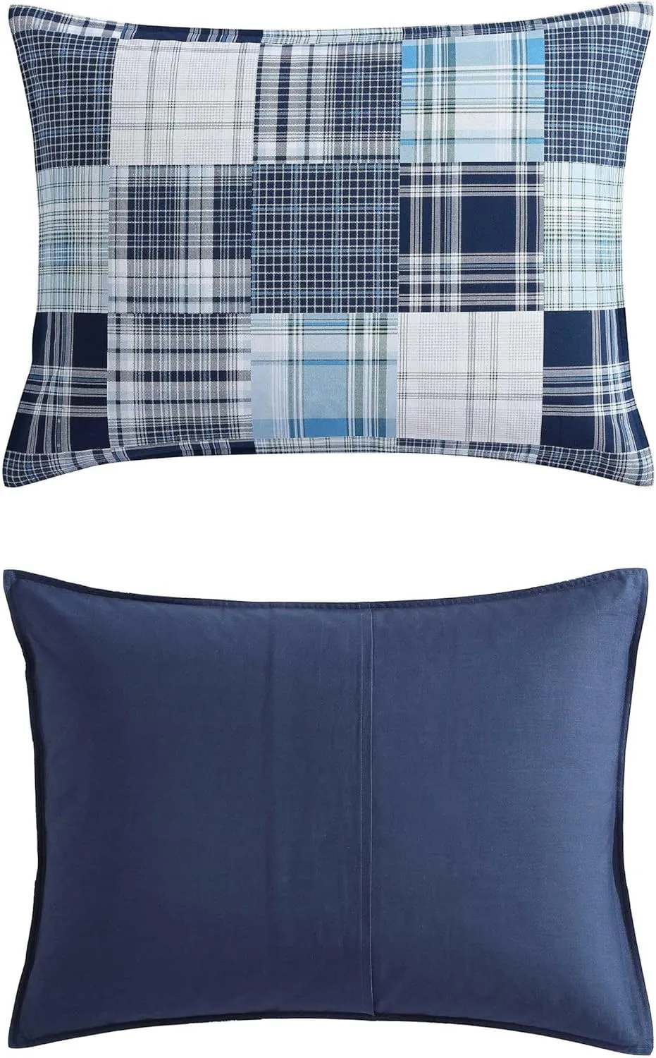 Nautica - King Comforter Set, Soft Cotton Bedding with Matching Shams, Patchwork Inspired Bedding Set (Mason Blue, King)
