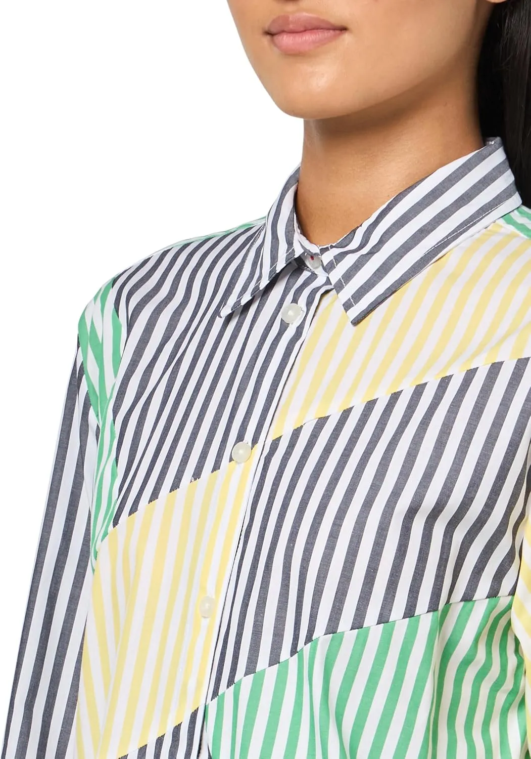 Nautica Women's Stripe Long Sleeve Printed Button Up Shirt