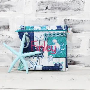 Nautical Patchwork Food Safe Personalized Reusable Bag
