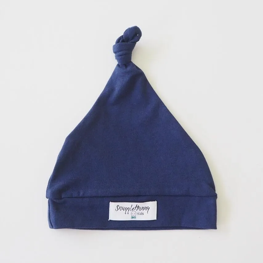 Navy Knotted Beanie