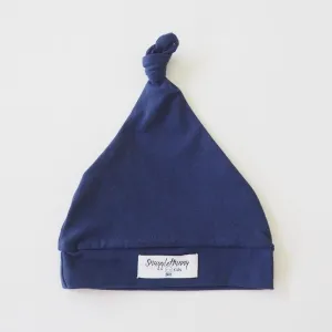 Navy Knotted Beanie