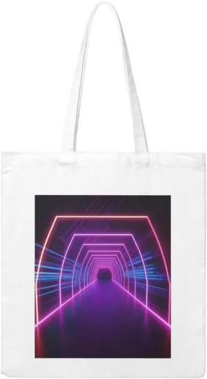 Neon Lights Tunnel printed Canvas Shopping Bag Fashion Handbag