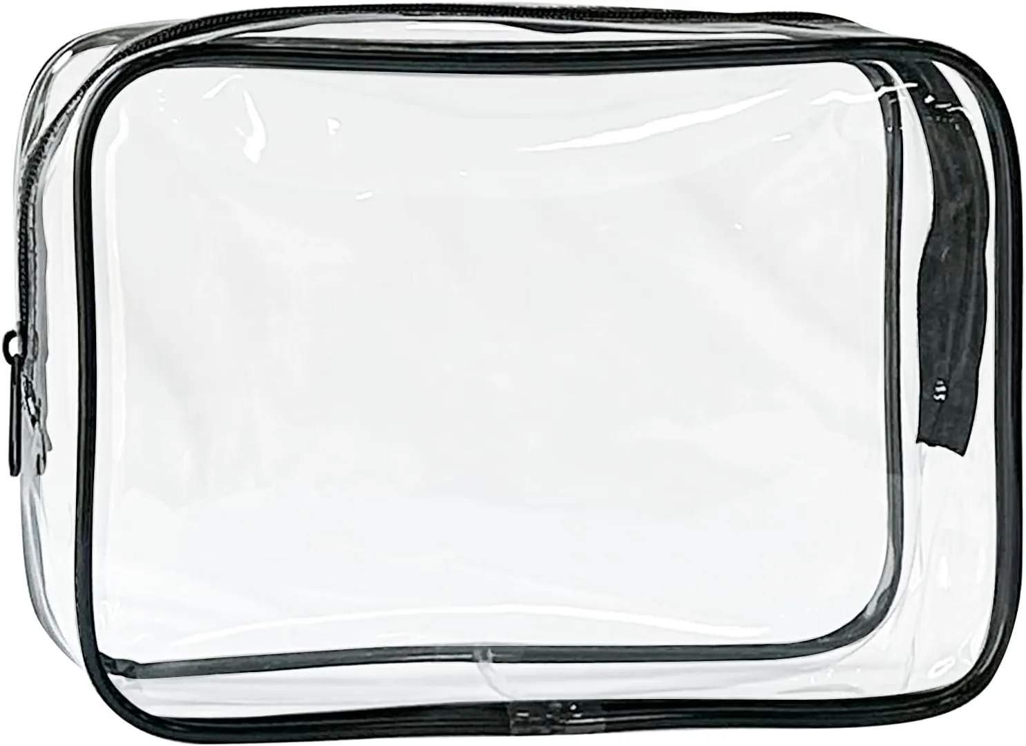 Neon Pouch Small, Makeup Bag, 7"x2.3"x4.7" Size TSA Approved Toiletry Bag, Clear Travel Bags for Toiletries, Clear Cosmetic Bag for Women and Men Small (Transparent (black bone))
