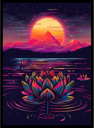 (Neon Retro Black Lotus) - 100ct Matte TCG/MTG Card Art Sleeves by Ai Armor