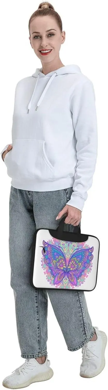 Neon Skull Glowing Eyes Laptop Bag Classic Slim Briefcase Messenger Bag, Spacious, Ergonomic