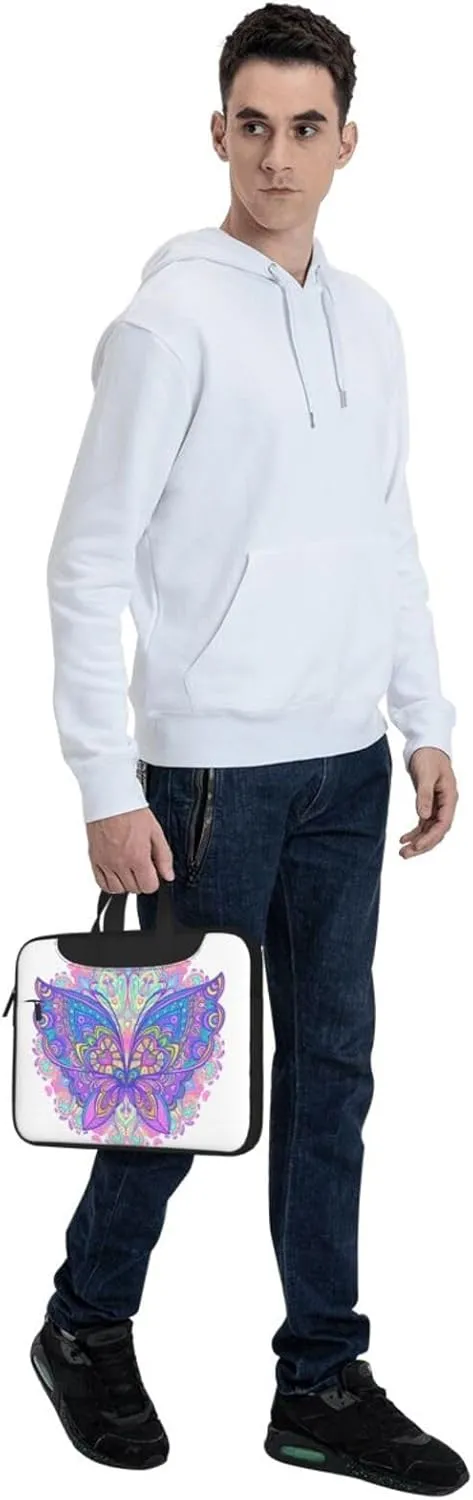 Neon Skull Glowing Eyes Laptop Bag Classic Slim Briefcase Messenger Bag, Spacious, Ergonomic