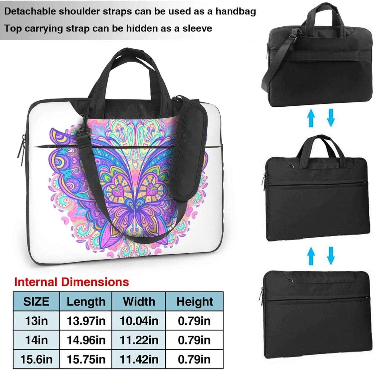 Neon Skull Glowing Eyes Laptop Bag Classic Slim Briefcase Messenger Bag, Spacious, Ergonomic