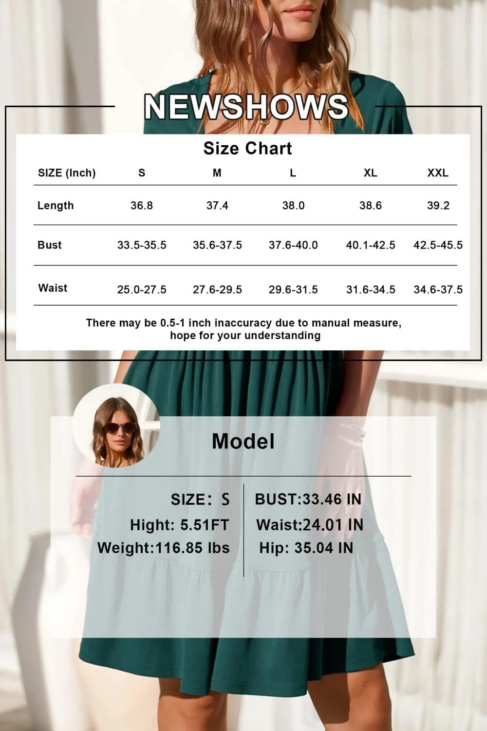 Newshows Women 2025 Summer Dress Square Neck Formal Short Sleeve Business Casual Outfits Ruffle Spring Pockets Sundress
