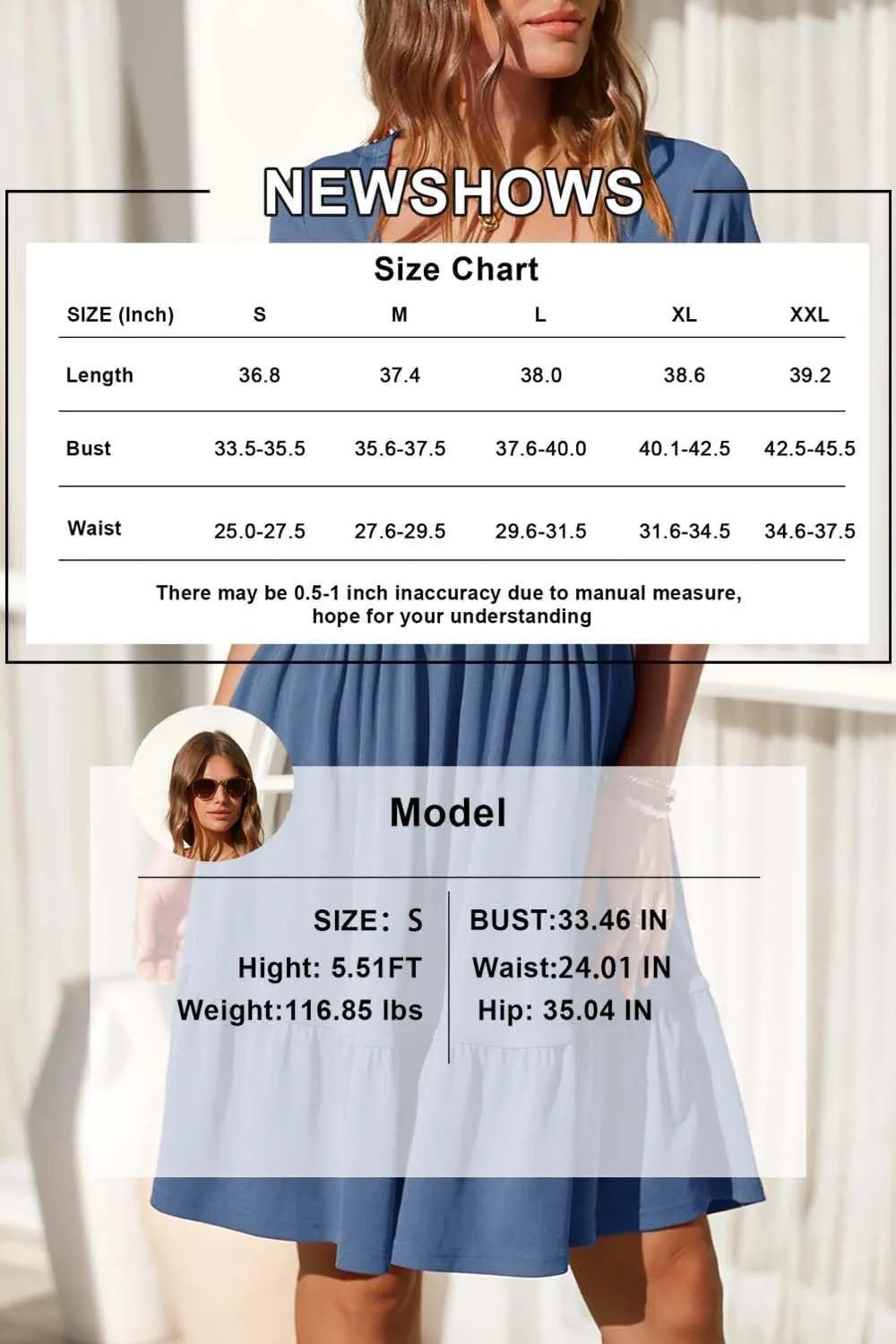 Newshows Women 2025 Summer Dress Square Neck Formal Short Sleeve Business Casual Outfits Ruffle Spring Pockets Sundress