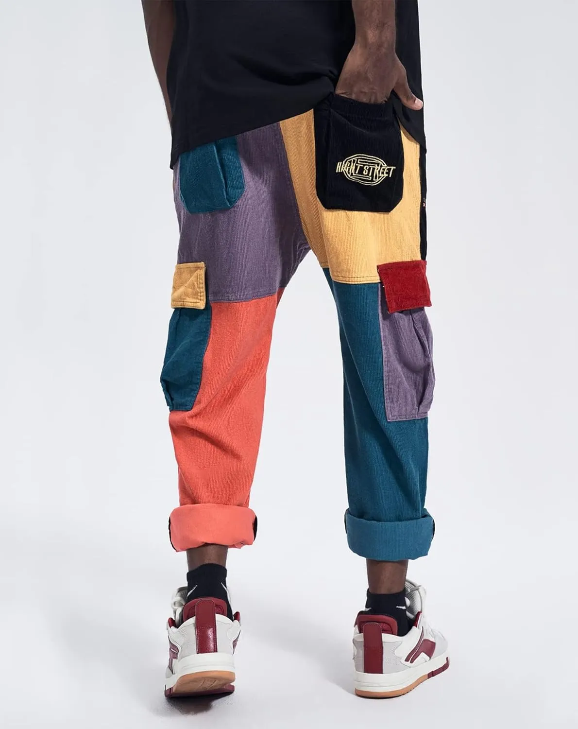 Niepce Inc Streetwear Patchwork Cargo Pants for Men