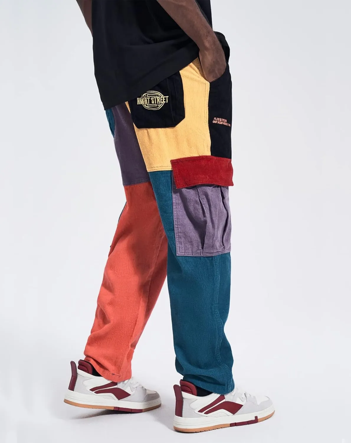 Niepce Inc Streetwear Patchwork Cargo Pants for Men