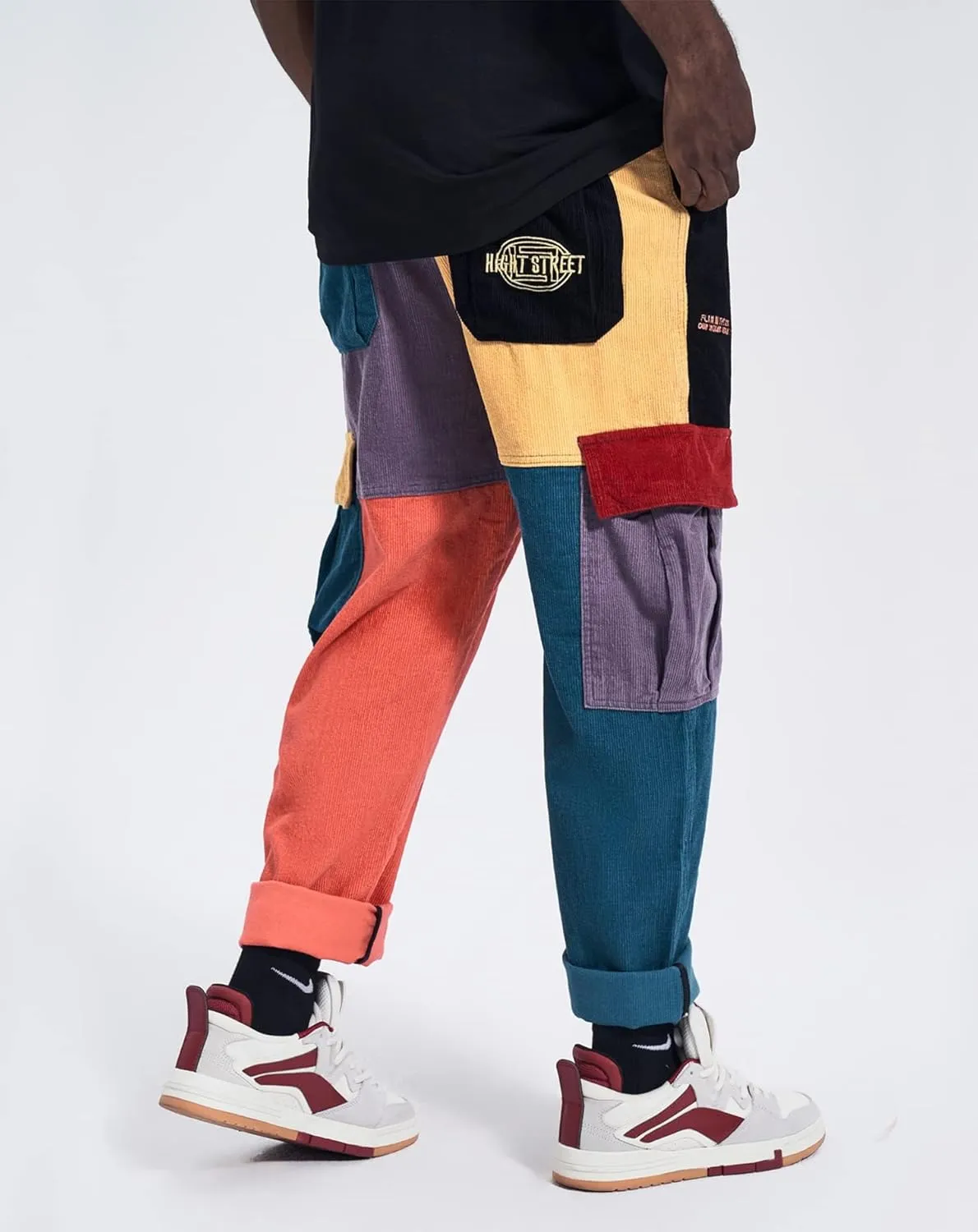 Niepce Inc Streetwear Patchwork Cargo Pants for Men