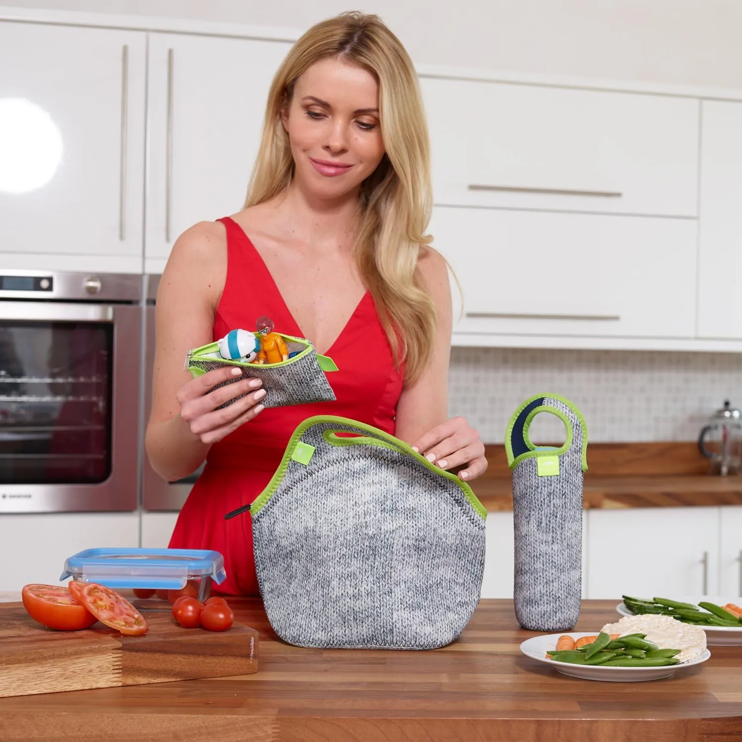 Nordic By Nature 4 Pack - Reusable Sandwich Bags Dishwasher Safe BPA Free - Durable Washable Quick Dry Cloth Baggies -Reusable Snack Bags School Lunches - Easy Open Zipper (Grey/Neon Green)