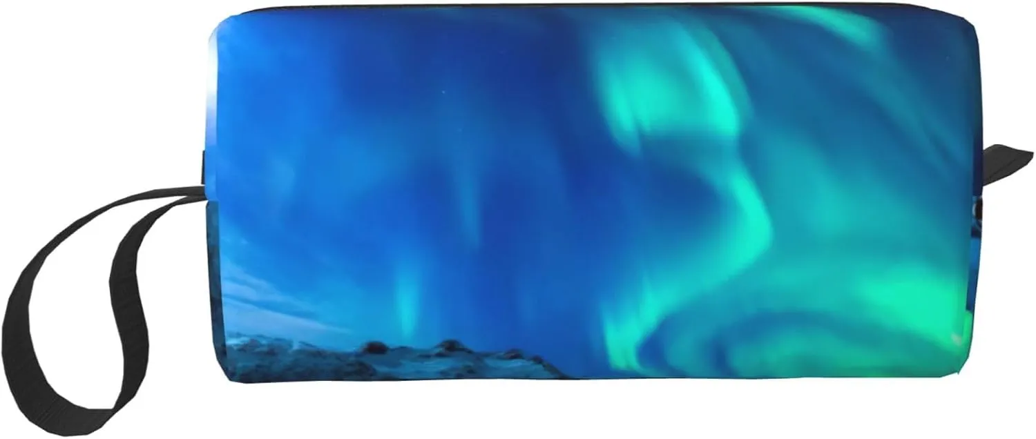 Northern Lights print Cosmetic Makeup Bags Pouch with Zipper Makeup Bag Travel Cosmetic Bags,Travel Toiletry Case