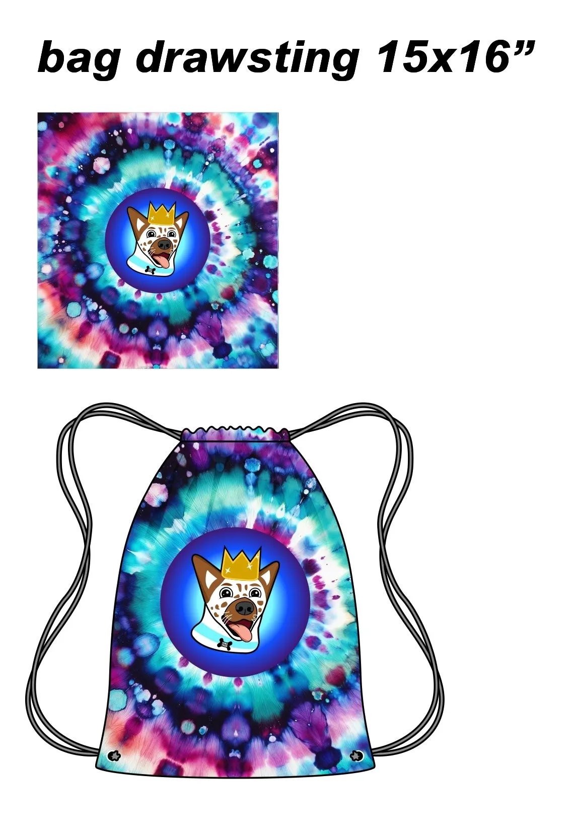 NutzyPoo Tie-Dye Drawstring Bag
