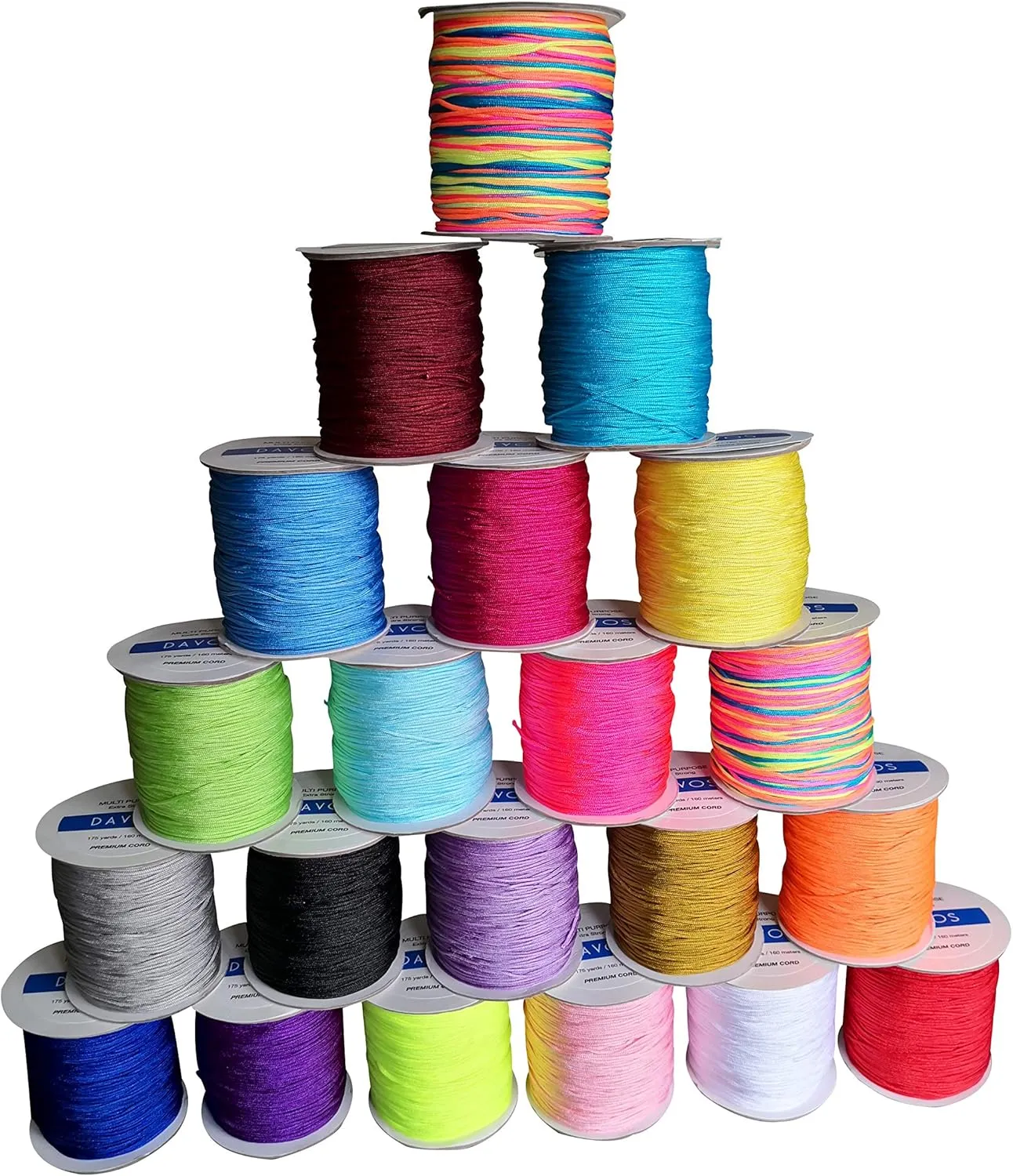 Nylon Braided Cord Thread 1.5mm x 175 Yards for Jewelry Making String Beading Shamballa Necklaces Bracelets Lift Shade Cord Window Blind Arts Crafts DIY Extra Strong (Neon Pink)