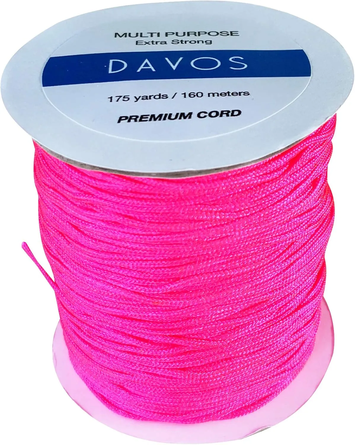Nylon Braided Cord Thread 1.5mm x 175 Yards for Jewelry Making String Beading Shamballa Necklaces Bracelets Lift Shade Cord Window Blind Arts Crafts DIY Extra Strong (Neon Pink)