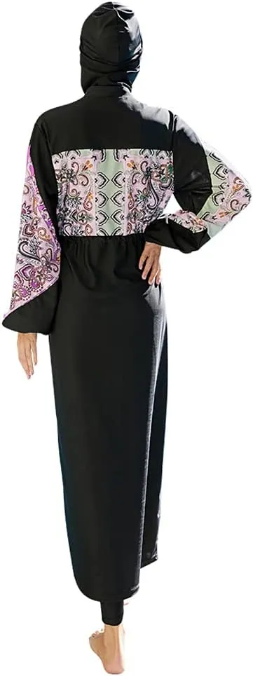 ODIZLI Women Muslim Swimwear Islamic Modest Swimsuit Full Cover Hijab Long Sleeve Burkini