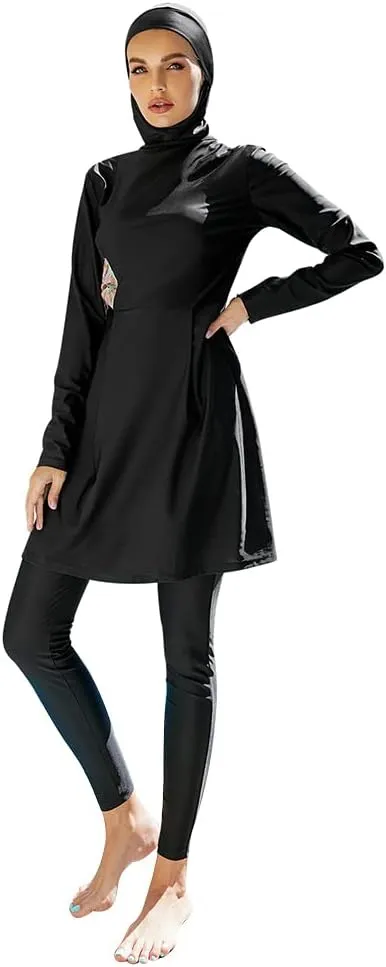 ODIZLI Women Muslim Swimwear Islamic Modest Swimsuit Full Cover Hijab Long Sleeve Burkini