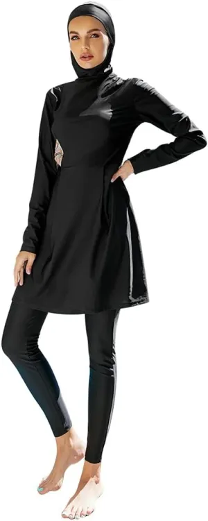 ODIZLI Women Muslim Swimwear Islamic Modest Swimsuit Full Cover Hijab Long Sleeve Burkini