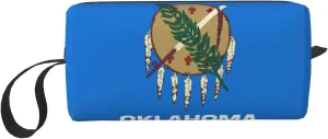 Oklahoma State Flag print Travel Cosmetic Bag Gifts for Women Portable Make Up Bags for Women Mother Sister