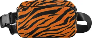 Orange Black Tiger Stripe Fanny Pack for Women Hip Pack Belt Pouch Waterproof Bright Colored Cross Body Waist Purse