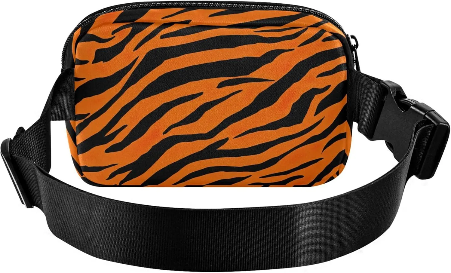 Orange Black Tiger Stripe Fanny Pack for Women Hip Pack Belt Pouch Waterproof Bright Colored Cross Body Waist Purse