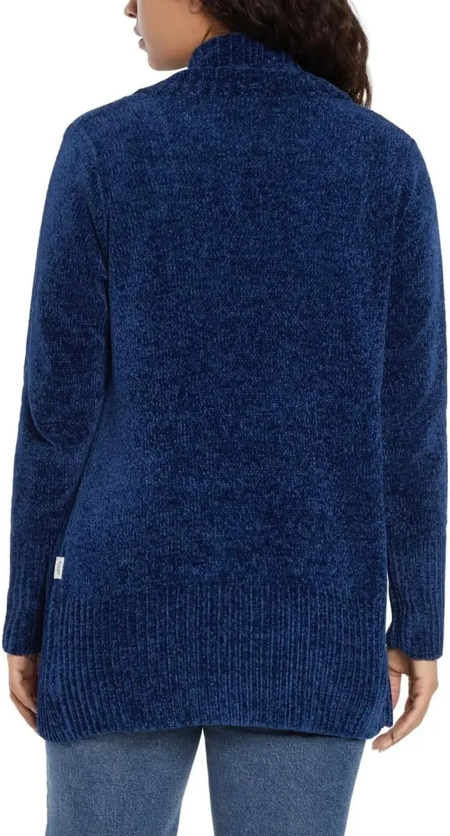 Orvis Womens Cardigan Sweater Chenille Pockets Soft Open-Front Midweight