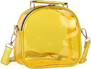 Oweisong See Through Crossbody Purse Neon Clear Handbag for Women Stadium Approved Transparent Jelly Bags Sports Fan Purses