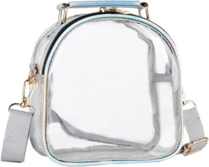 Oweisong See Through Crossbody Purse Neon Clear Handbag for Women Stadium Approved Transparent Jelly Bags Sports Fan Purses