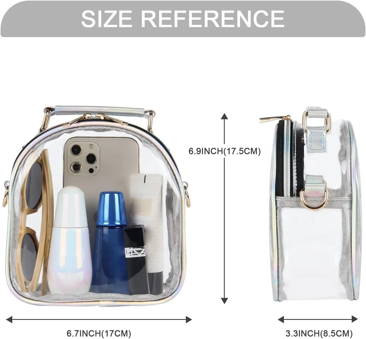 Oweisong See Through Crossbody Purse Neon Clear Handbag for Women Stadium Approved Transparent Jelly Bags Sports Fan Purses