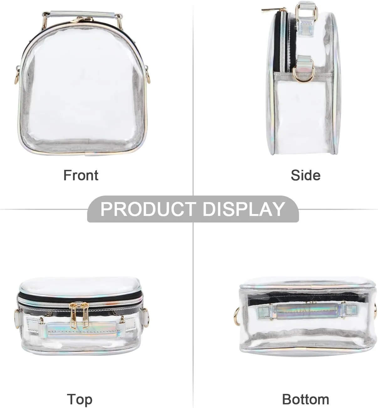 Oweisong See Through Crossbody Purse Neon Clear Handbag for Women Stadium Approved Transparent Jelly Bags Sports Fan Purses